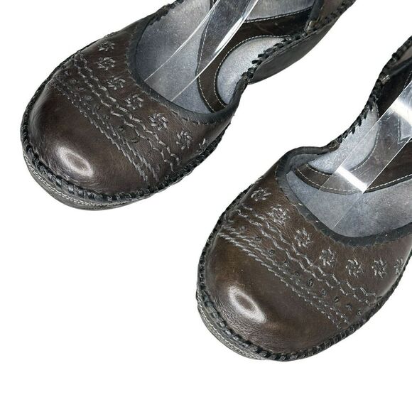 Vtg Clarks Artisan Sandals 9M Buckle Straps Mary Jane Wedge Retro Boho 74150 - Picture 4 of 14